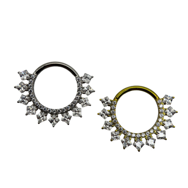 Titāna princeses griezuma dārgakmens gredzens