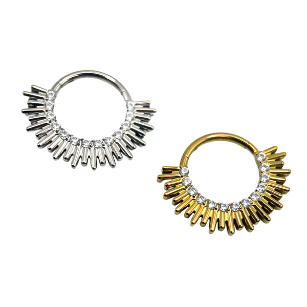 Titāna dārgakmens gredzens Sunburst