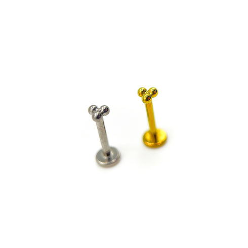 Titāna trīsvienības pērlīšu labrets