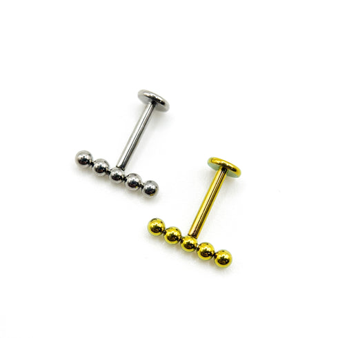 Titāna vairāku pērlīšu labret spraudnis