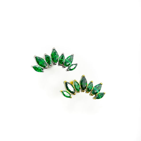 Titāna vairāku marķīžu dārgakmens labrets