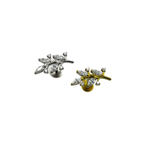 Titāna kristāla lapu labrets