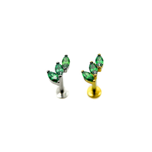 Titāna trīskāršais izliektais marķīza labrets