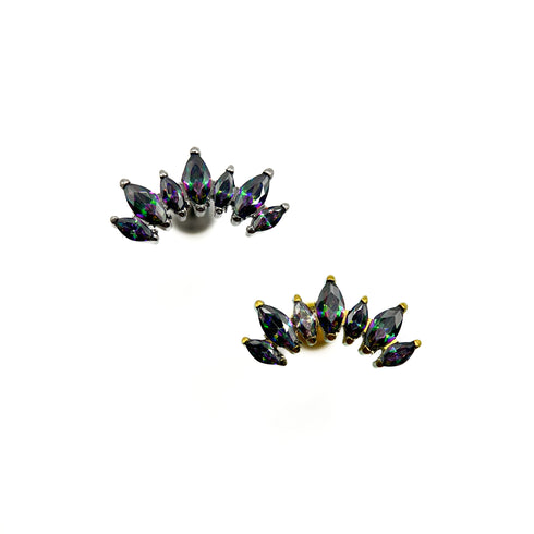 Titāna vairāku marķīžu dārgakmens labrets