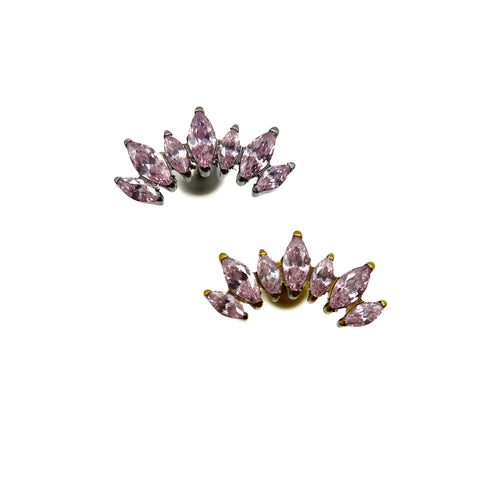 Titāna vairāku marķīžu dārgakmens labrets