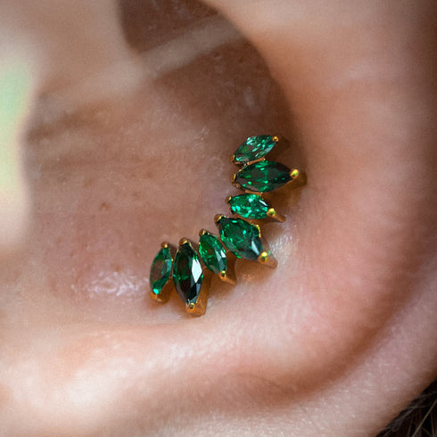 Titāna vairāku marķīžu dārgakmens labrets