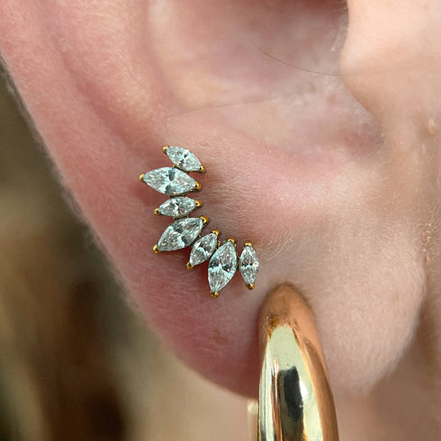 Titāna vairāku marķīžu dārgakmens labrets